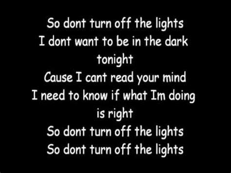 don't turn off the lights lyrics